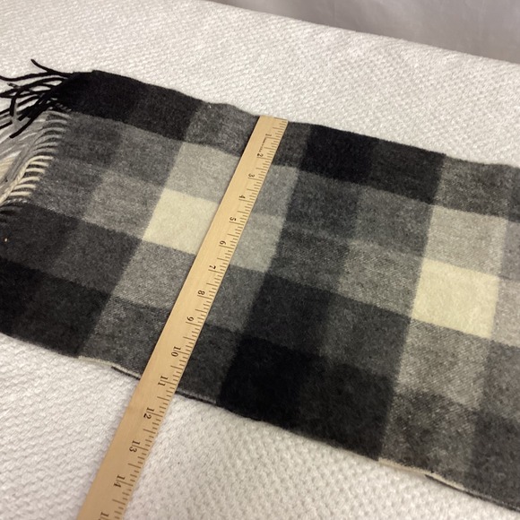 Cashmere Scarf Gray‎ Charcoal Beige Plaid Warm Winter Soft Fringe Shawl Unisex - Picture 12 of 12